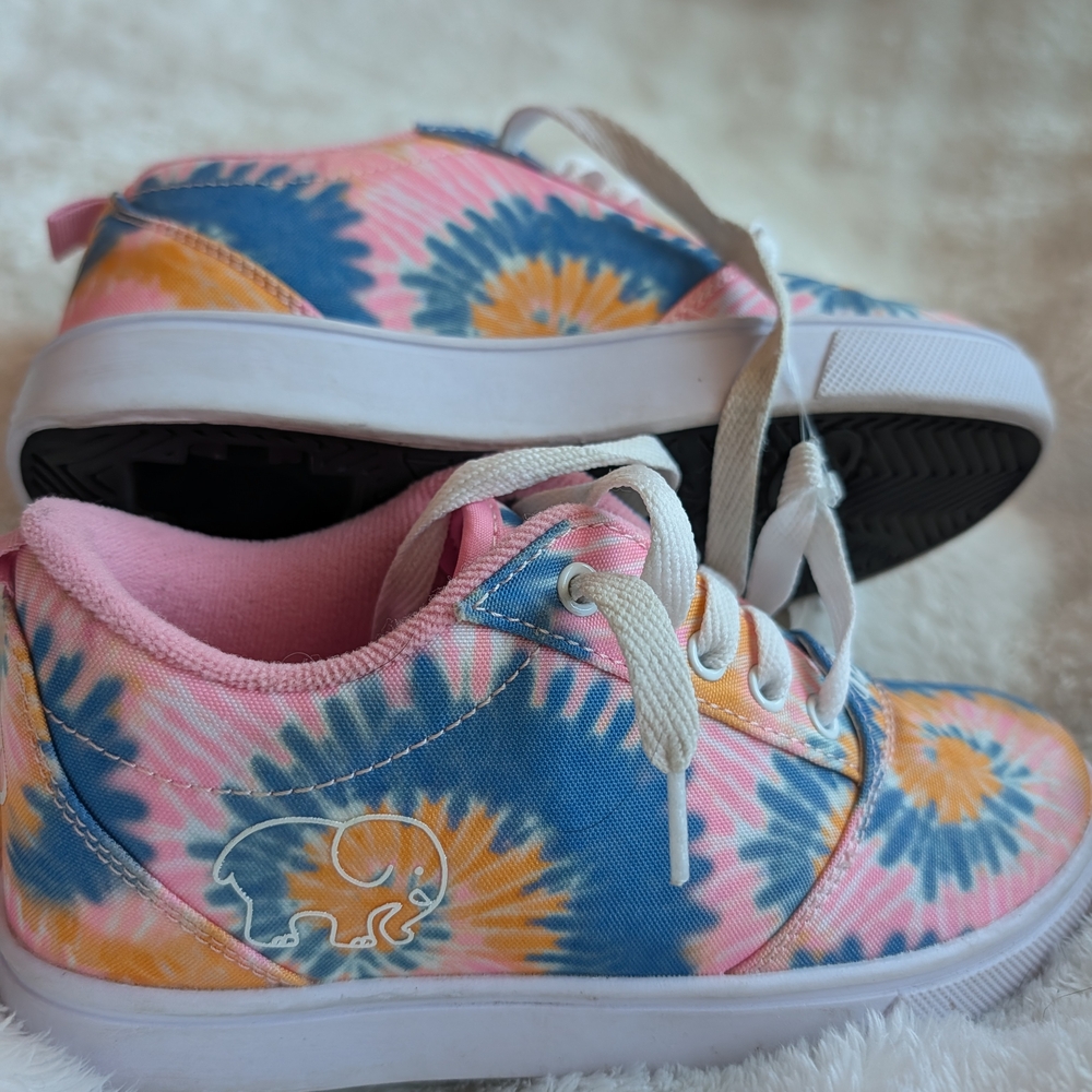 Heelys Kids Sneakers in Pink, Blue, and Yellow Tie-Dye